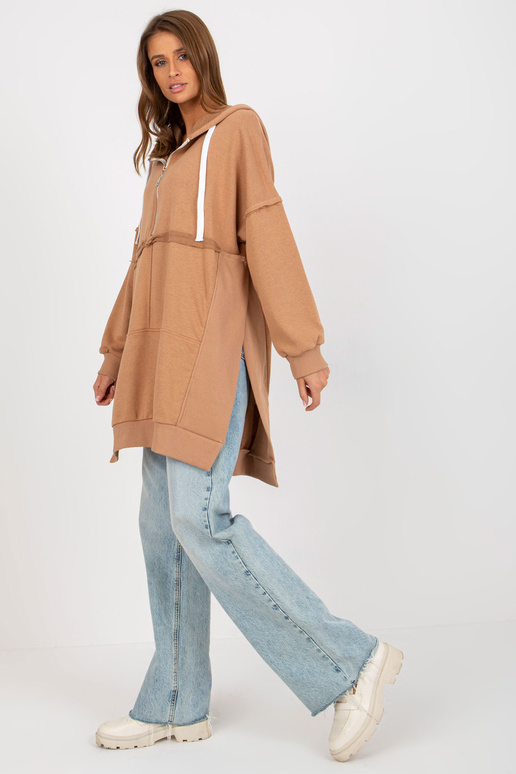 Kamelfarbenes Oversize-megztinis su...