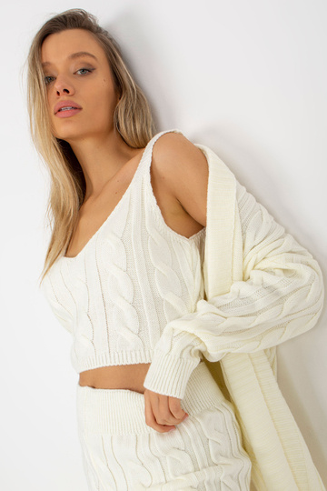 Ecru trijų dalių megztas... 2