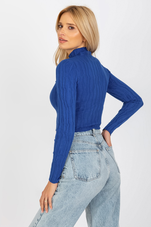 Kobalto trumpas megztinis su stačia...