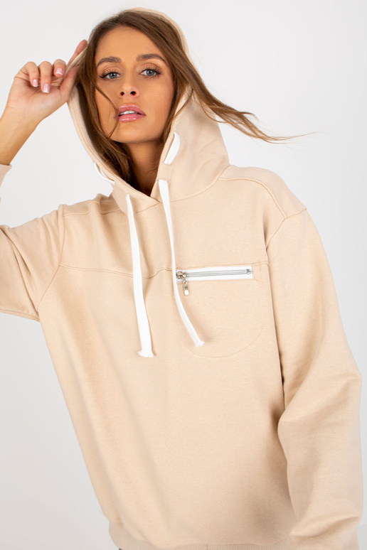 Hellbeiges megztinis su Kapuze und...