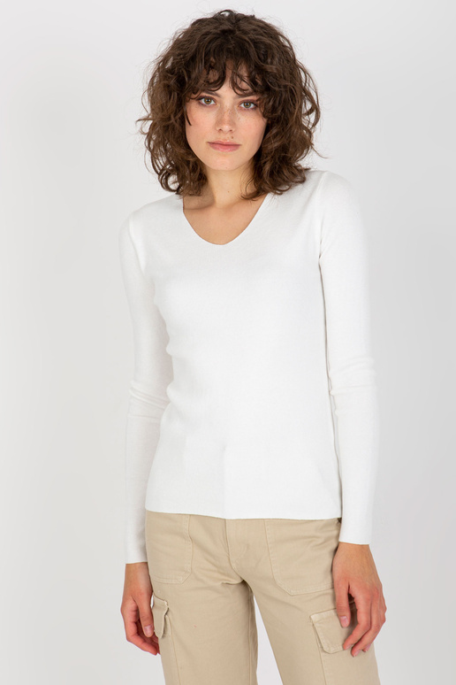 Baltas paprastas V formos kaklo...