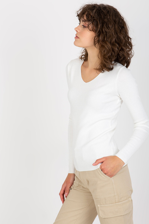 Baltas paprastas V formos kaklo...