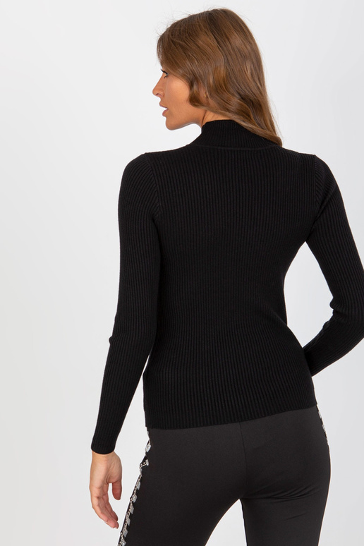 Juodas Fit dryžuotas megztinis su...