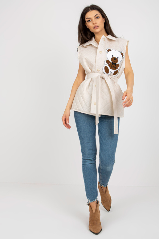 Šviesiai smėlio spalvos dygsniuota...