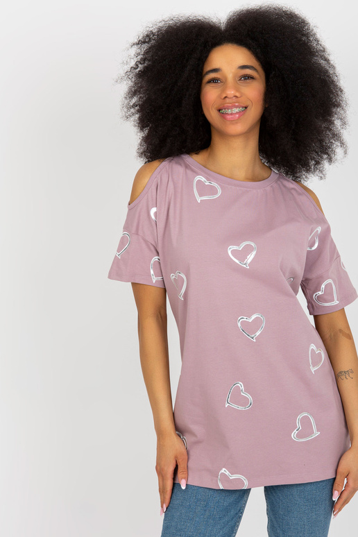 Šviesiai violetinė medvilninė palaidinė