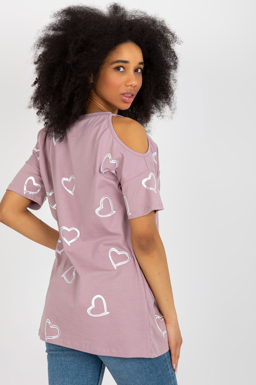 Šviesiai violetinė medvilninė palaidinė