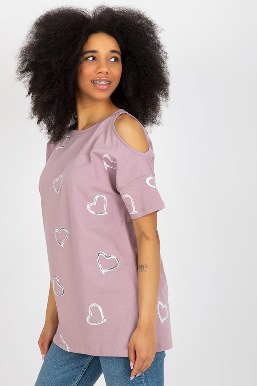 Šviesiai violetinė medvilninė palaidinė