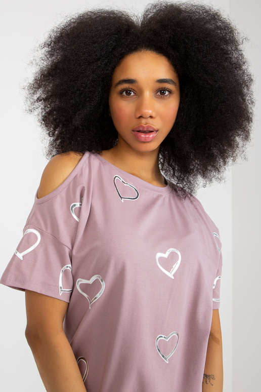 Šviesiai violetinė medvilninė palaidinė