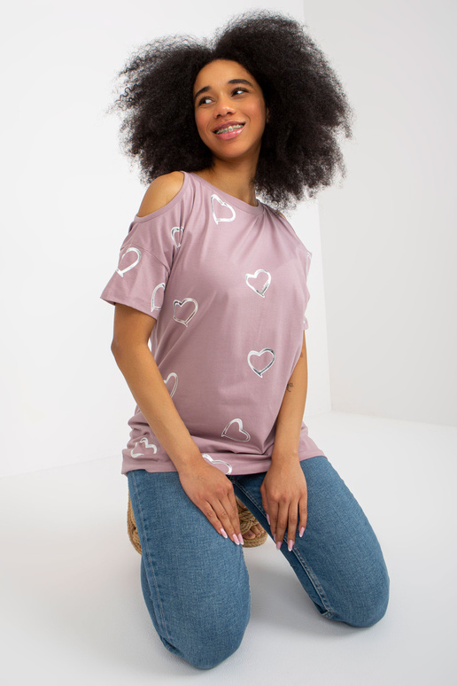 Šviesiai violetinė medvilninė palaidinė