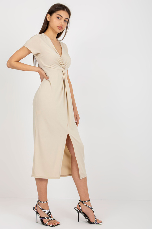 Suknelė-DHJ-SK-17302.39X-smėlio spalvos