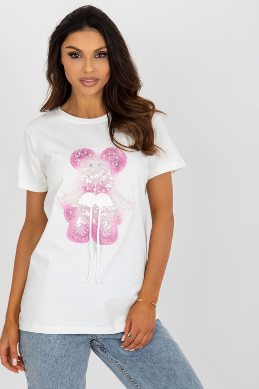 Ecru Pink Cotton Moteriški...