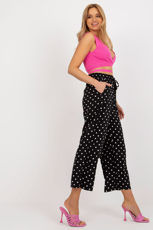 Juodos audinio palazzo kelnės su...