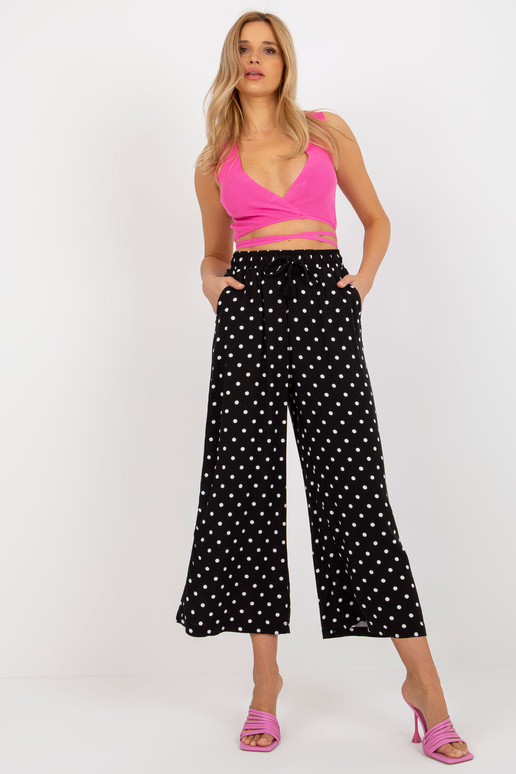 Juodos audinio palazzo kelnės su...