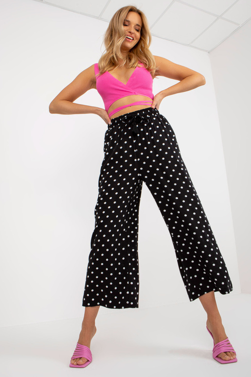 Juodos audinio palazzo kelnės su...