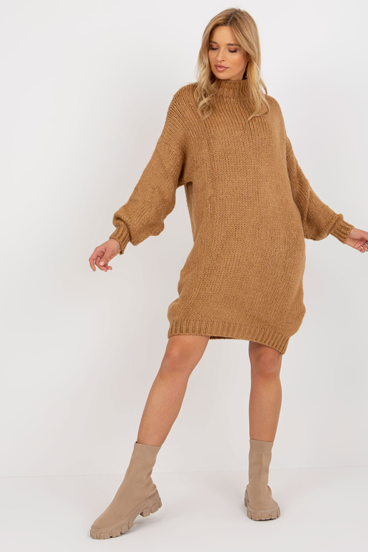 Camel Oversize megzta suknelė su vėžliu