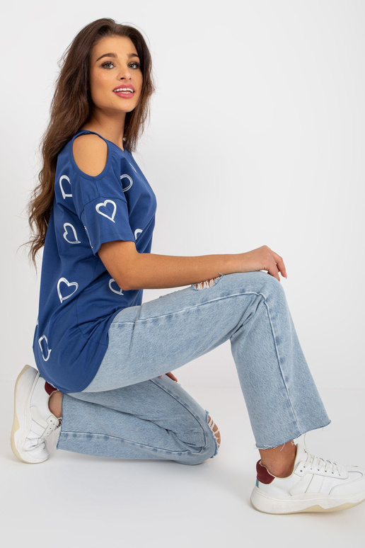 Tamsiai mėlyna moteriška palaidinė su...