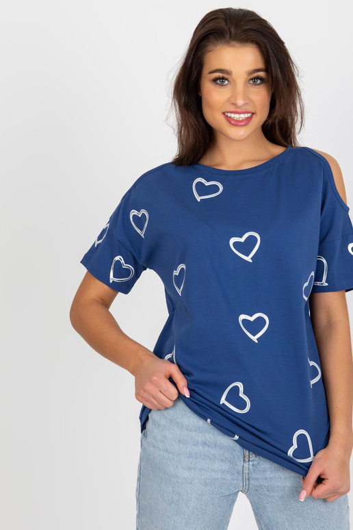 Tamsiai mėlyna moteriška palaidinė su...