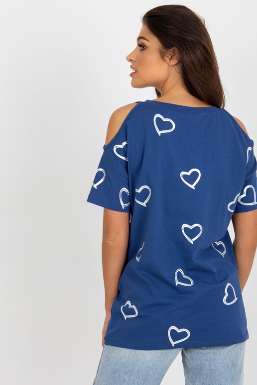 Tamsiai mėlyna moteriška palaidinė su...