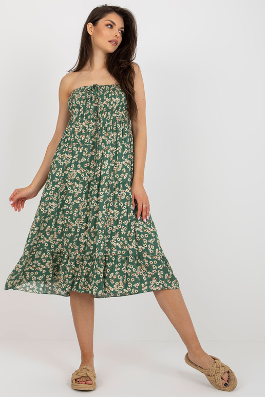 Tamsiai žalia gėlėta vasarinė suknelė... Tamsiai žalia gėlėta vasarinė suknelė...