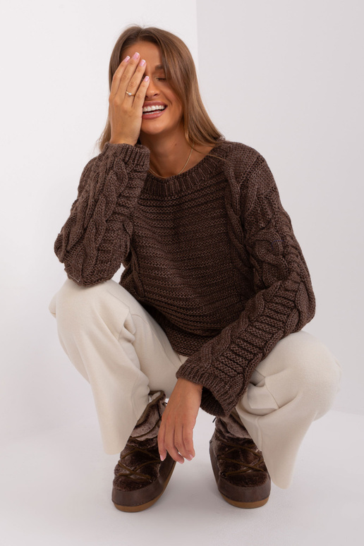 Megztinis-BA-SW-8047.92P-tamsiai rudas