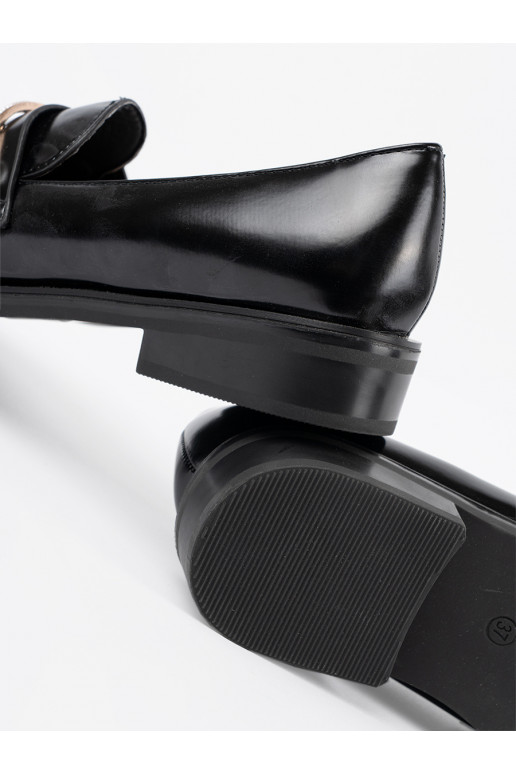 Juodos spalvos  mokasinai su perliukais