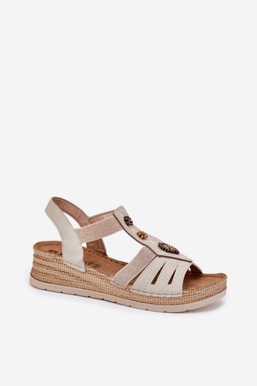 Moteriškos basutės  su gražiomis detalėmis Inblu RV000015 dramblio kaulo spalvos