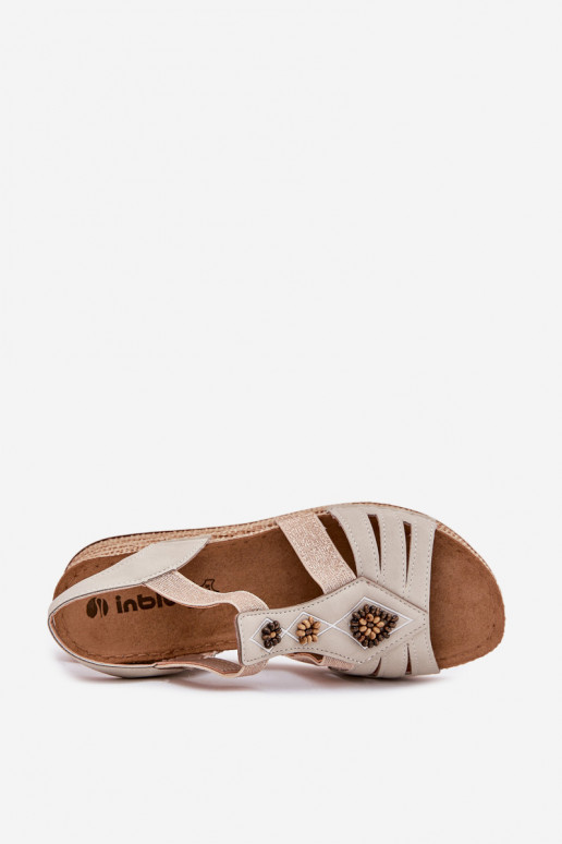 Moteriškos basutės  su gražiomis detalėmis Inblu RV000015 dramblio kaulo spalvos