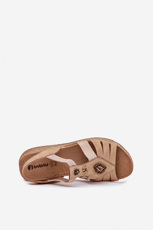 Moteriškos basutės  su gražiomis detalėmis Inblu RV000015 smėlio spalvos