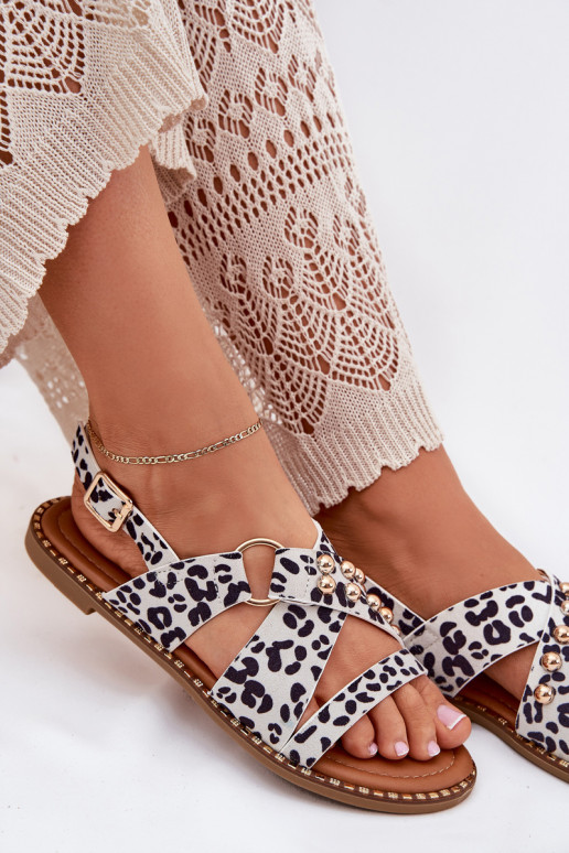 Moteriškos basutės su plačiais kulniukais Ze aukso spalvosmi  Baltos-Juodos spalvos Zanira