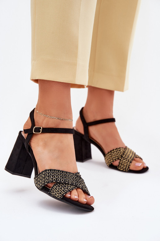 Moteriškos aukštakulnės basutės Juodos spalvos Almera