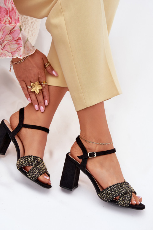 Moteriškos aukštakulnės basutės Juodos spalvos Almera