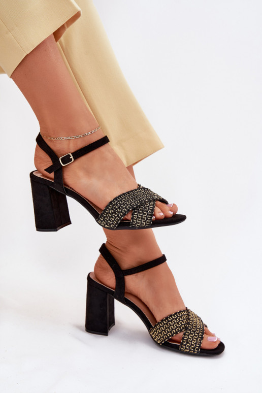 Moteriškos aukštakulnės basutės Juodos spalvos Almera