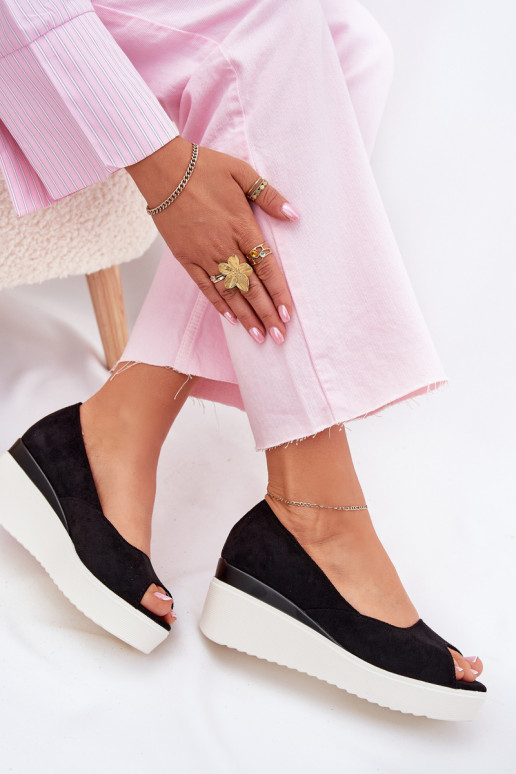 Moteriškos basutės  Z iš eko zomšosu Juodos spalvos Velira