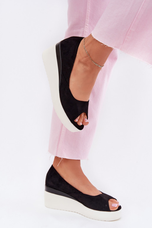 Moteriškos basutės  Z iš eko zomšosu Juodos spalvos Velira