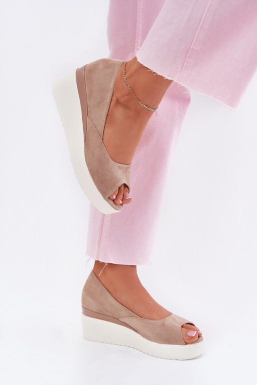 Moteriškos basutės  Z iš eko zomšosu smėlio spalvos Velira