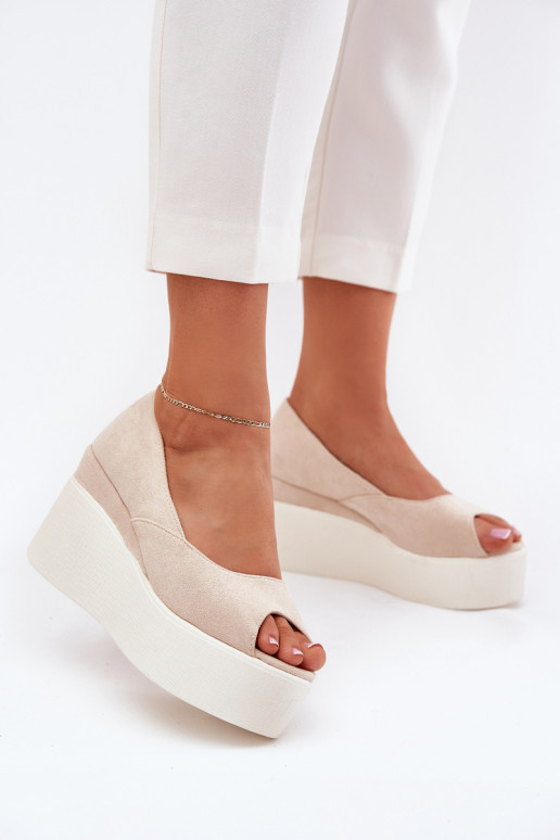 Moteriškos basutės  ir platforma dramblio kaulo spalvos Felyra