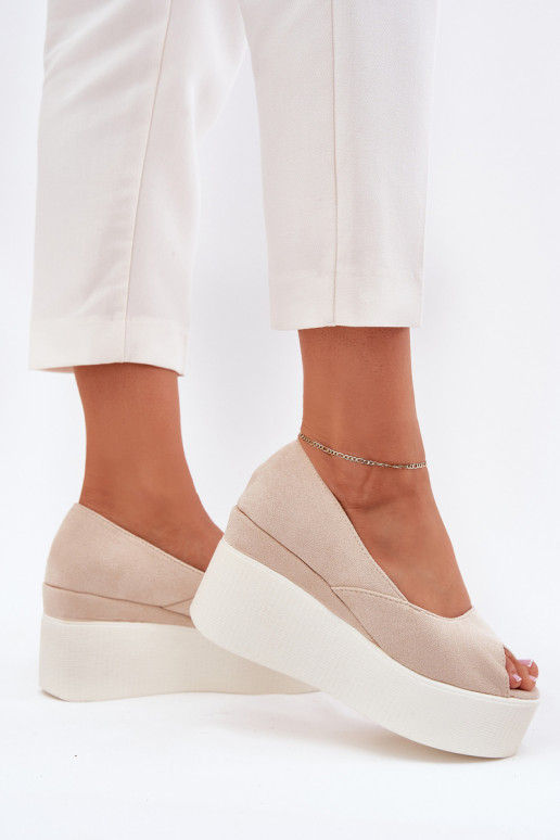 Moteriškos basutės  ir platforma dramblio kaulo spalvos Felyra