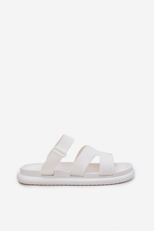 Guminės Moteriškos šlepetės su dirželiais baltos spalvos Tavirae