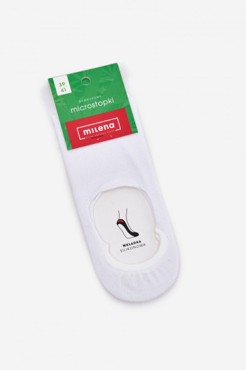 Moteriškos kojinės Micro Bambusowe baltos spalvos