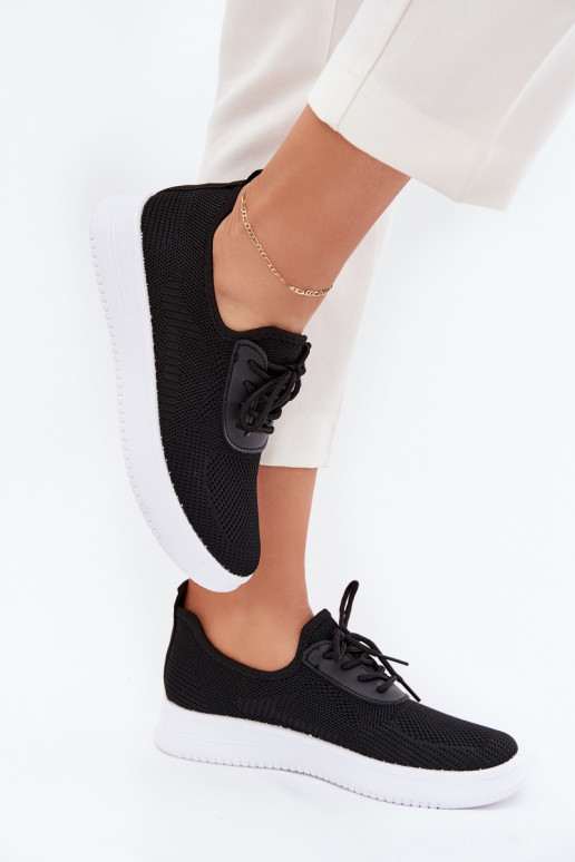  Įsispiriamo modelio sportiniai bateliai su platforma  Juodos spalvos Kalyra