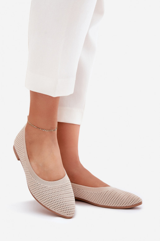  Medžiaginės balerinos  smėlio spalvos Sarina