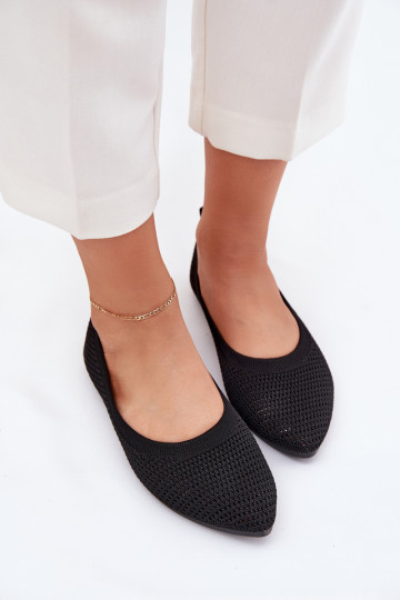  Medžiaginės balerinos  Juodos spalvos Sarina