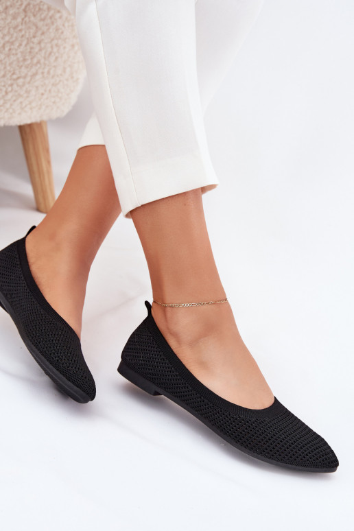  Medžiaginės balerinos  Juodos spalvos Sarina