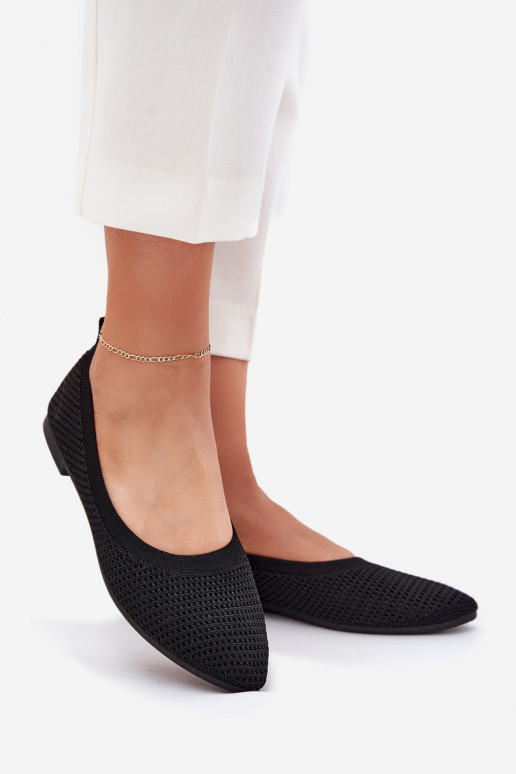  Medžiaginės balerinos  Juodos spalvos Sarina