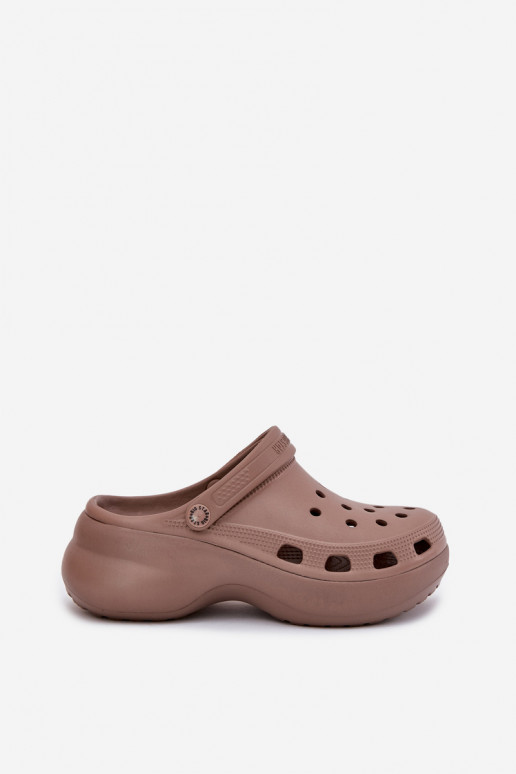  Moteriškos šlepetės su madingais masyviais padais Big Star RR274A121 smėlio spalvos