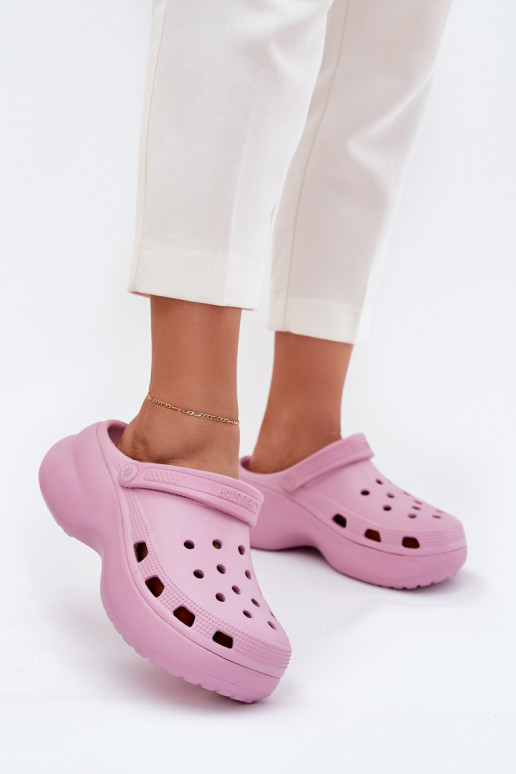  Moteriškos šlepetės su madingais masyviais padais Big Star RR274A120 rožinės spalvos