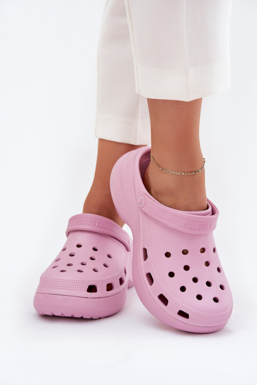  Moteriškos šlepetės su madingais masyviais padais Big Star RR274A120 rožinės spalvos