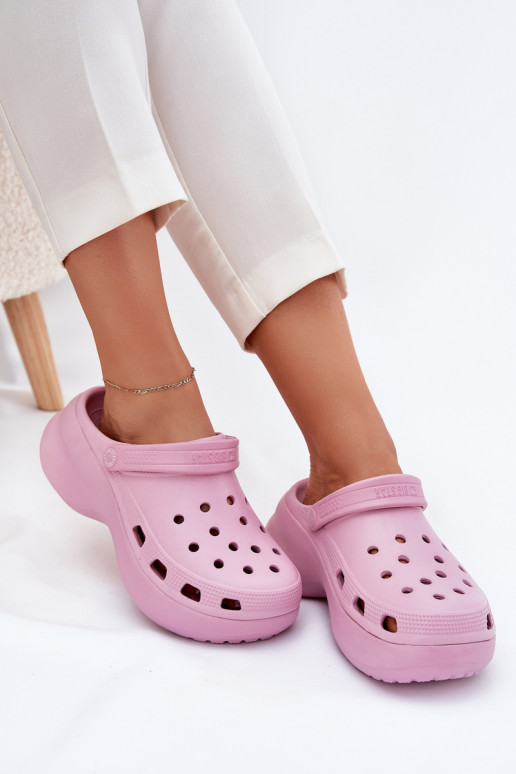  Moteriškos šlepetės su madingais masyviais padais Big Star RR274A120 rožinės spalvos