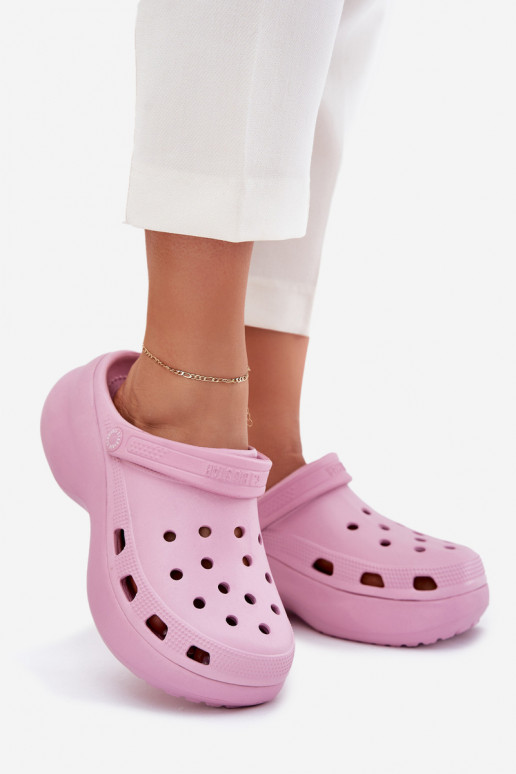  Moteriškos šlepetės su madingais masyviais padais Big Star RR274A120 rožinės spalvos