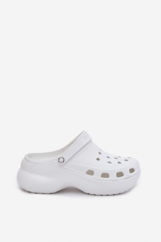  Moteriškos šlepetės su madingais masyviais padais Big Star RR274A119 baltos spalvos